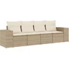 Image de vidaXL - 4-delige - Loungeset - met - kussens - poly - rattan - beige