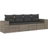 Image de vidaXL - 4-delige - Loungeset - met - kussens - poly - rattan - grijs