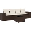 Image de vidaXL - 5-delige - Loungeset - met - kussens - poly - rattan - bruin