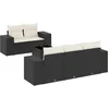 Image de vidaXL - 6-delige - Loungeset - met - kussens - poly - rattan - zwart