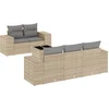 Image de vidaXL - 6-delige - Loungeset - met - kussens - poly - rattan - beige