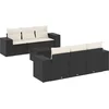 Image de vidaXL - 7-delige - Loungeset - met - kussens - poly - rattan - zwart