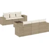 Image de vidaXL - 7-delige - Loungeset - met - kussens - poly - rattan - beige