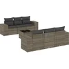 Image de vidaXL - 7-delige - Loungeset - met - kussens - poly - rattan - grijs