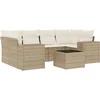 Image de vidaXL - 7-delige - Loungeset - met - kussens - poly - rattan - beige
