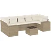 Image de vidaXL - 8-delige - Loungeset - met - kussens - poly - rattan - beige