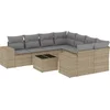 Image de vidaXL - 9-delige - Loungeset - met - kussens - poly - rattan - beige