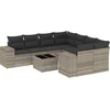 Image de vidaXL - 9-delige - Loungeset - met - kussens - poly - rattan - lichtgrijs
