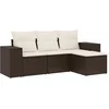 Image de vidaXL - 4-delige - Loungeset - met - kussens - poly - rattan - bruin