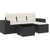 Image de vidaXL - 5-delige - Loungeset - met - kussens - poly - rattan - zwart