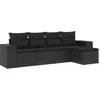 Image de vidaXL - 5-delige - Loungeset - met - kussens - poly - rattan - zwart