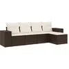 Image de vidaXL - 5-delige - Loungeset - met - kussens - poly - rattan - bruin