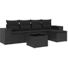 Image de vidaXL - 6-delige - Loungeset - met - kussens - poly - rattan - zwart