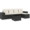 Image de vidaXL - 6-delige - Loungeset - met - kussens - poly - rattan - zwart