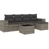 Image de vidaXL - 6-delige - Loungeset - met - kussens - poly - rattan - grijs