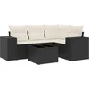 Image de vidaXL - 5-delige - Loungeset - met - kussens - poly - rattan - zwart