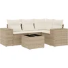 Image de vidaXL - 5-delige - Loungeset - met - kussens - poly - rattan - beige