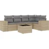 Image de vidaXL - 6-delige - Loungeset - met - kussens - poly - rattan - beige