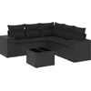 Image de vidaXL - 6-delige - Loungeset - met - kussens - poly - rattan - zwart