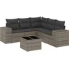 Image de vidaXL - 6-delige - Loungeset - met - kussens - poly - rattan - grijs