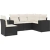 Image de vidaXL - 5-delige - Loungeset - met - kussens - poly - rattan - zwart