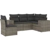 Image de vidaXL - 5-delige - Loungeset - met - kussens - poly - rattan - grijs