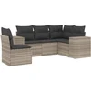 Image de vidaXL - 5-delige - Loungeset - met - kussens - poly - rattan - lichtgrijs