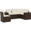 Image de vidaXL - 5-delige - Loungeset - met - kussens - poly - rattan - bruin