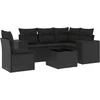 Image de vidaXL - 6-delige - Loungeset - met - kussens - poly - rattan - zwart