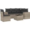 Image de vidaXL - 6-delige - Loungeset - met - kussens - poly - rattan - lichtgrijs
