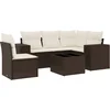 Image de vidaXL - 6-delige - Loungeset - met - kussens - poly - rattan - bruin
