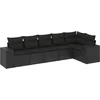Image de vidaXL - 6-delige - Loungeset - met - kussens - poly - rattan - zwart