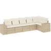 Image de vidaXL - 6-delige - Loungeset - met - kussens - poly - rattan - beige