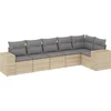 Image de vidaXL - 6-delige - Loungeset - met - kussens - poly - rattan - beige