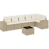 Image de vidaXL - 7-delige - Loungeset - met - kussens - poly - rattan - beige