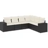 Image de vidaXL - 6-delige - Loungeset - met - kussens - poly - rattan - zwart