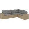 Image de vidaXL - 6-delige - Loungeset - met - kussens - poly - rattan - beige