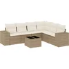 Image de vidaXL - 7-delige - Loungeset - met - kussens - poly - rattan - beige