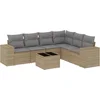 Image de vidaXL - 7-delige - Loungeset - met - kussens - poly - rattan - beige