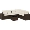 Image de vidaXL - 7-delige - Loungeset - met - kussens - poly - rattan - bruin