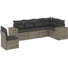 Image de vidaXL - 6-delige - Loungeset - met - kussens - poly - rattan - grijs