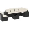 Image de vidaXL - 7-delige - Loungeset - met - kussens - poly - rattan - zwart