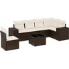 Image de vidaXL - 7-delige - Loungeset - met - kussens - poly - rattan - bruin