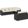 Image de vidaXL - 7-delige - Loungeset - met - kussens - poly - rattan - zwart