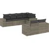Image de vidaXL - 7-delige - Loungeset - met - kussens - poly - rattan - grijs