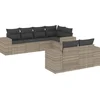Image de vidaXL - 7-delige - Loungeset - met - kussens - poly - rattan - lichtgrijs