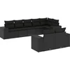 Image de vidaXL - 8-delige - Loungeset - met - kussens - poly - rattan - zwart