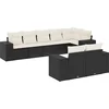 Image de vidaXL - 8-delige - Loungeset - met - kussens - poly - rattan - zwart