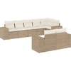 Image de vidaXL - 8-delige - Loungeset - met - kussens - poly - rattan - beige