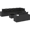 Image de vidaXL - 9-delige - Loungeset - met - kussens - poly - rattan - zwart